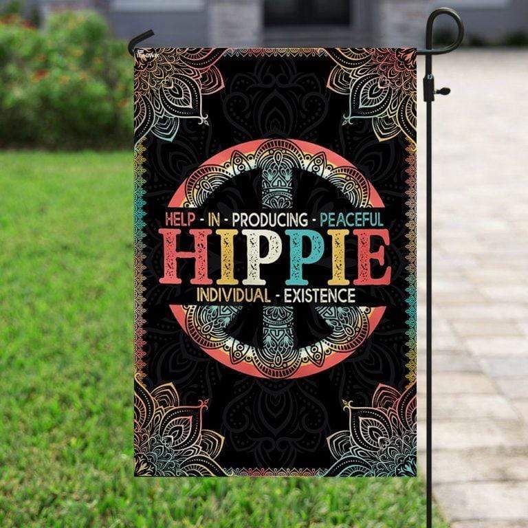 Hippie Help In Producing Peaceful Garden Flag