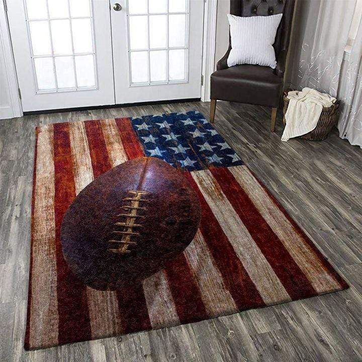 Football American Flag Rectangle Rug