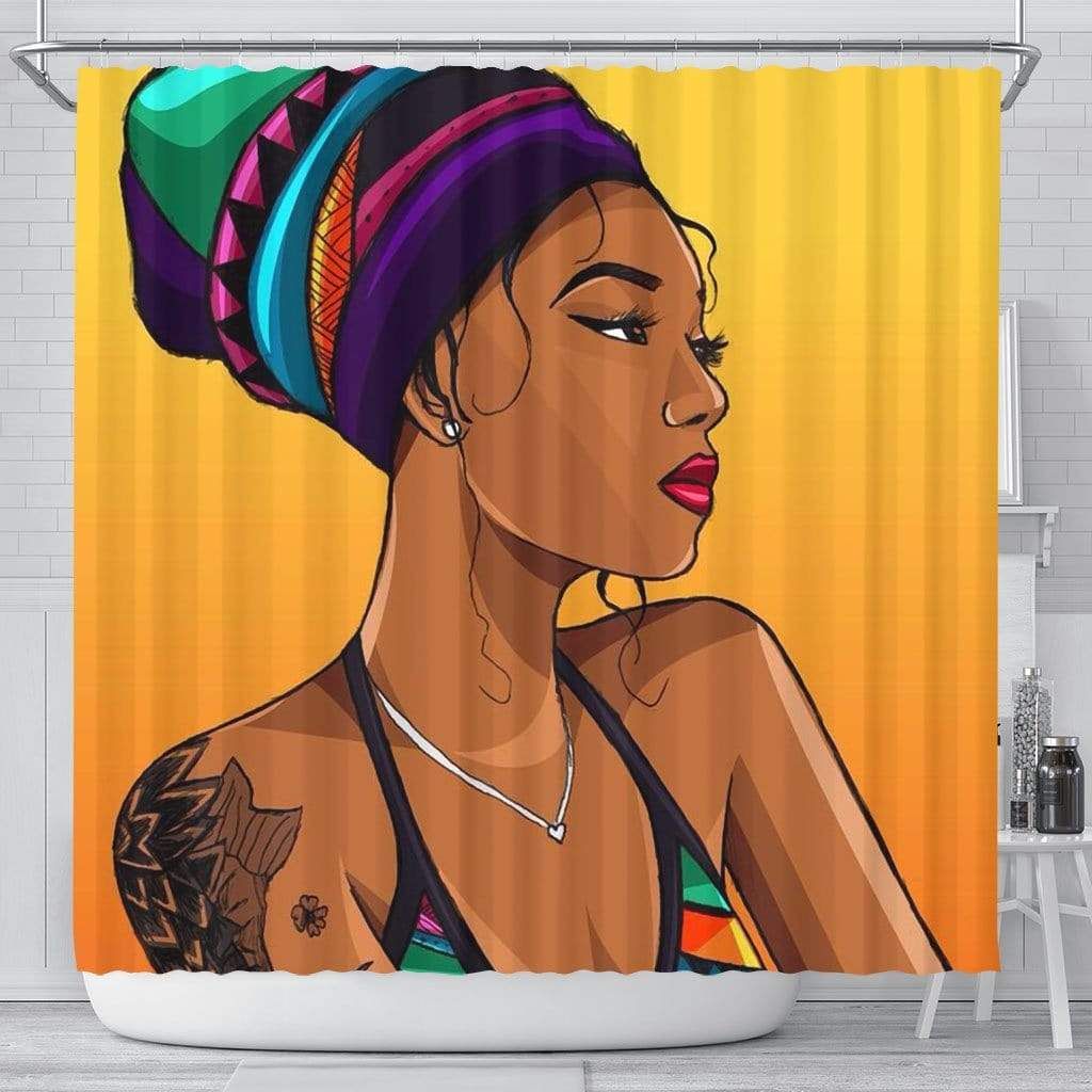 Proud African American Black Woman Bathroom Shower Curtain