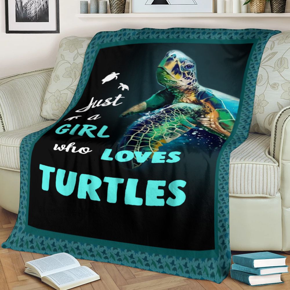 Just A Girl Who Loves Turtles Fleece Blanket PAN
