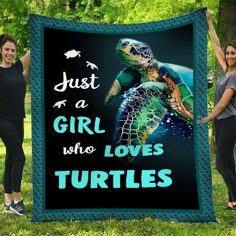 Just A Girl Who Loves Turtles Fleece Blanket PAN