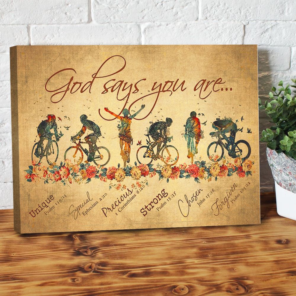 God Says You Are Vintage Bicycle Canvas Prints PAN