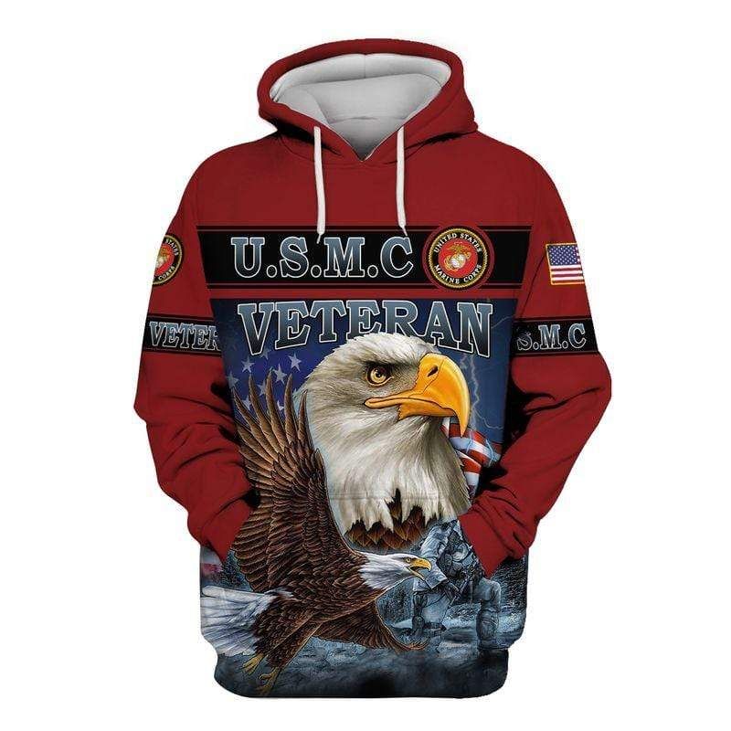 Us Marine Corps Eagle Veteran Hoodie 3D All Over Print