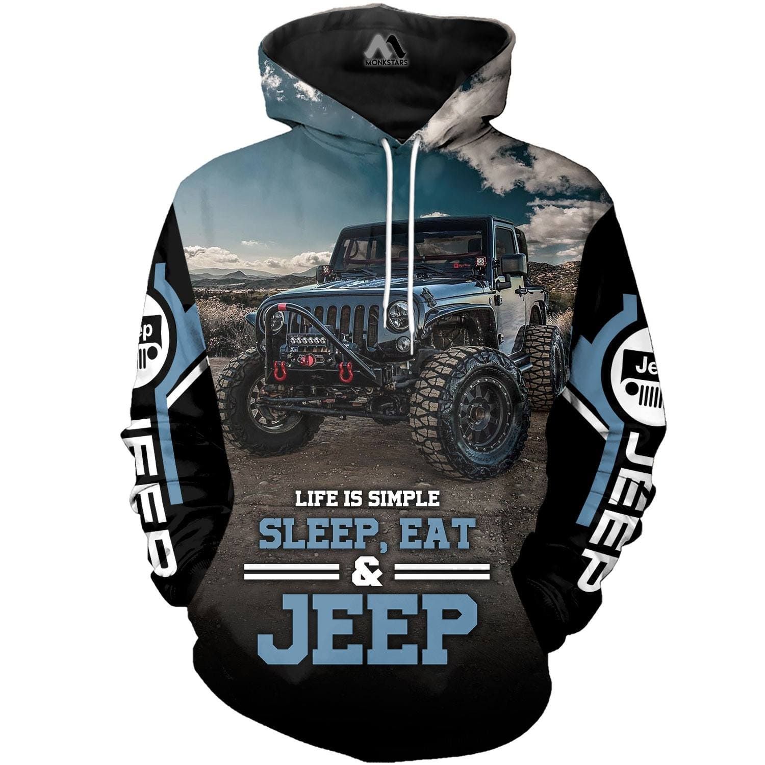 Life Is Simple Eat And Jeep Hoodie 3D All Over Print PAN3HD0230