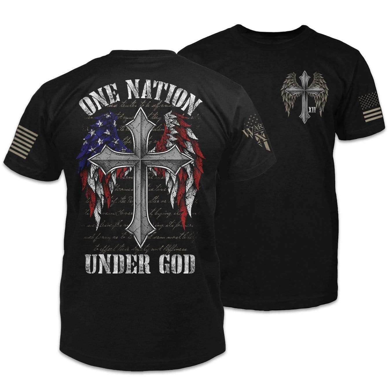 One Nation Under God Cross American Flag Shirt