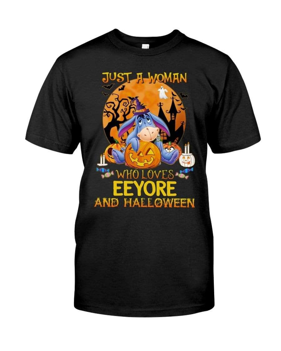 Just A Woman Who Loves Eeyore And Halloween T-Shirt