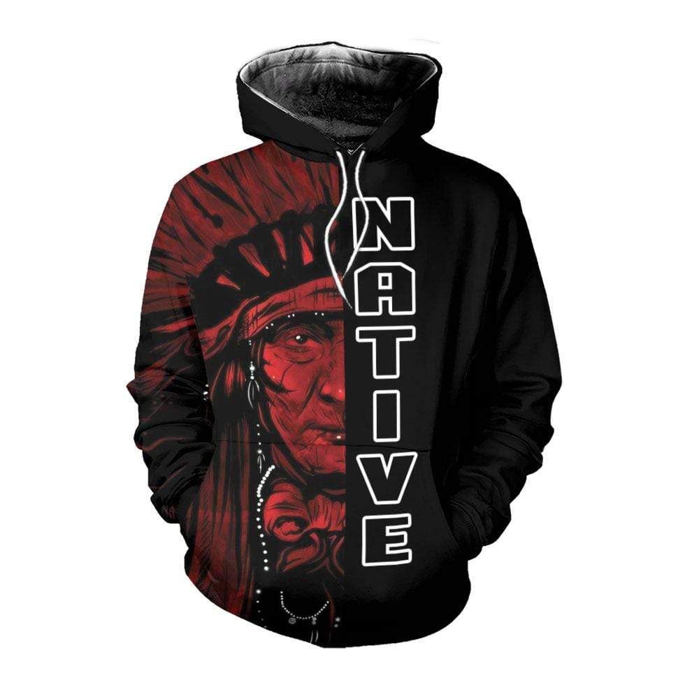 Native American Red Hoodie 3D All Over Print