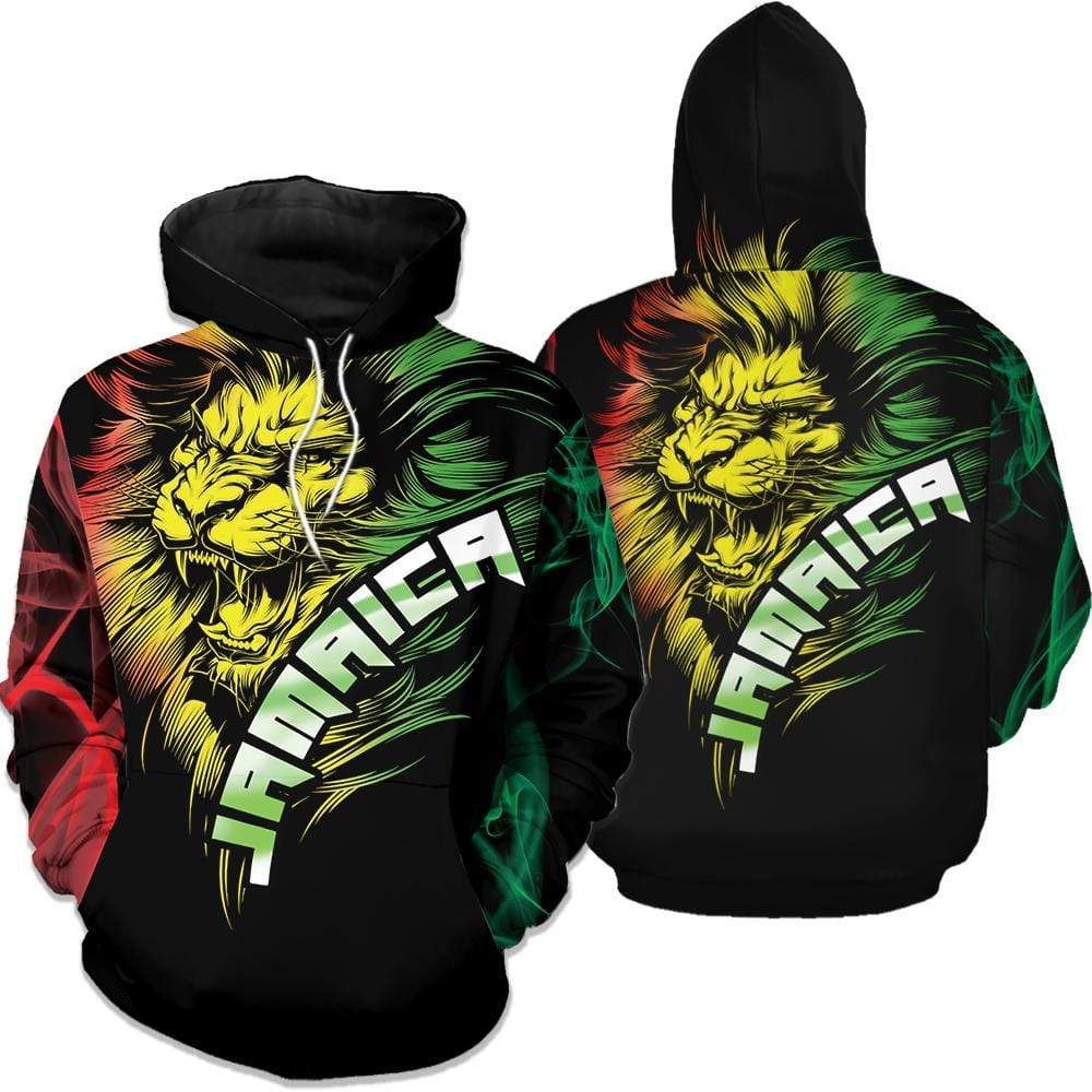 Lion Jamaica Hoodie 3D All Over Print