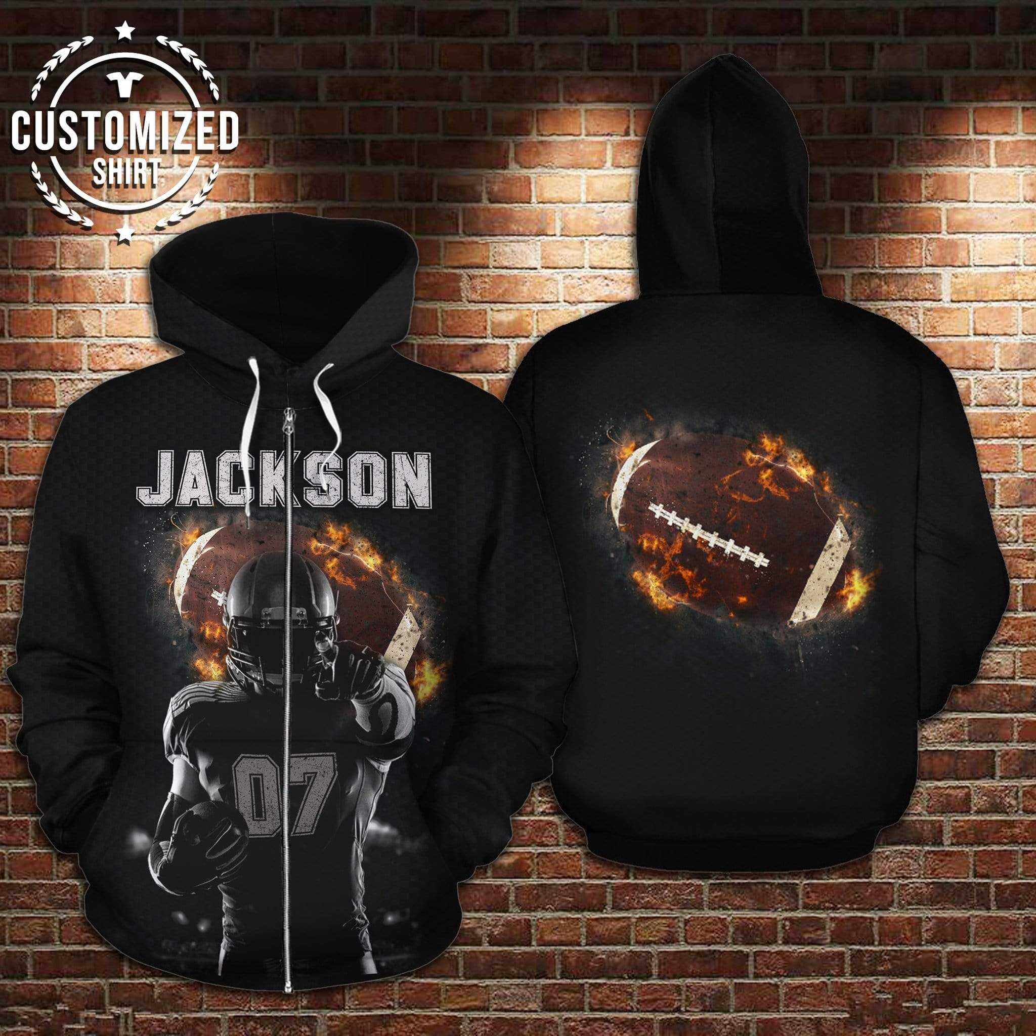 Personalized Amazing Customized Football Smoke Hoodie 3D All Over Print