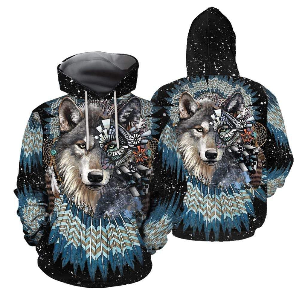 Native American Wolf Queen Hoodie 3D All Over Print