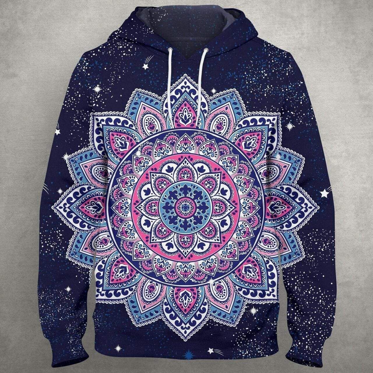 Indian Medallion Blue Galaxy Hoodie 3D All Over Print