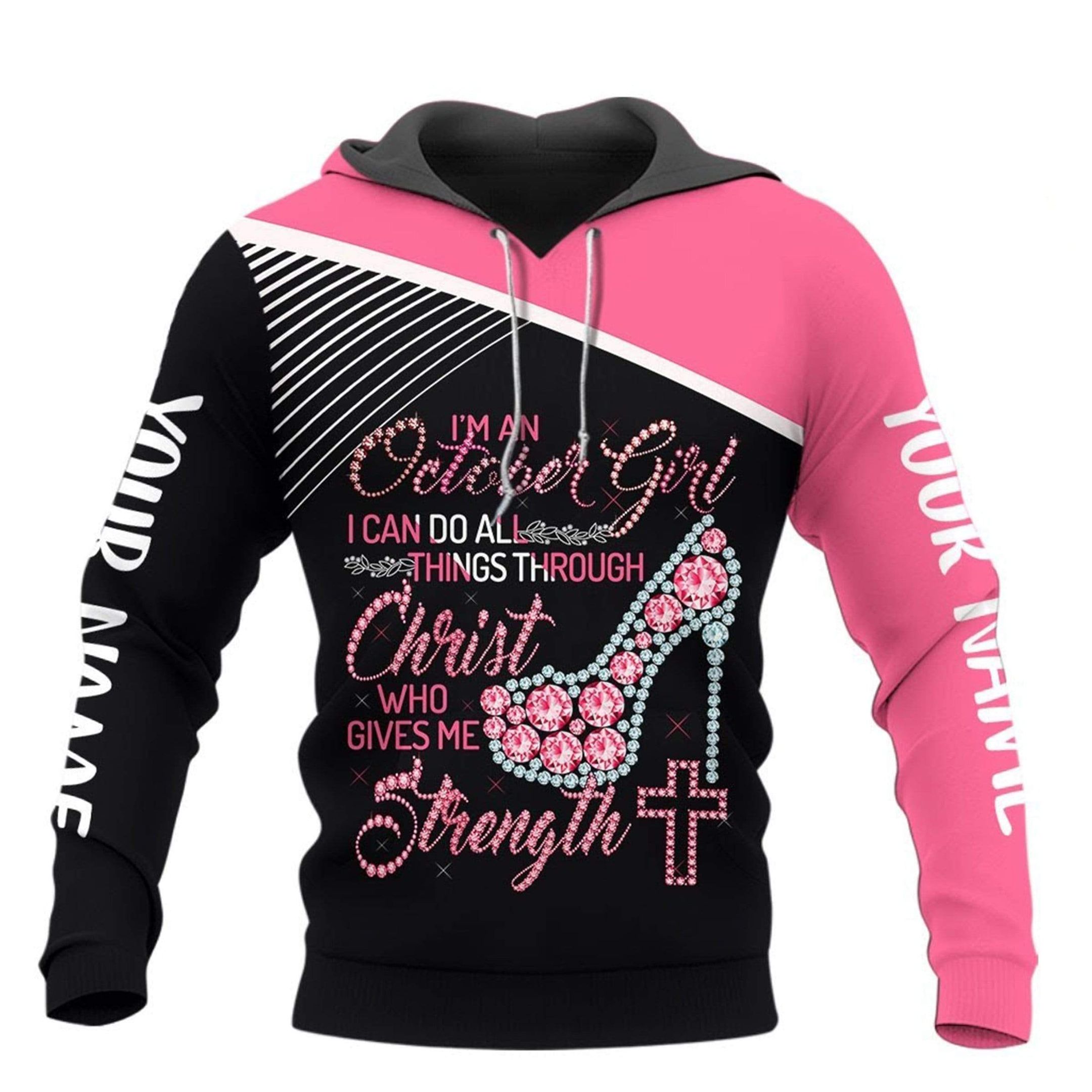Personalized I Can Do All Things Through Christ Hoodie 3D Custom Name And Month