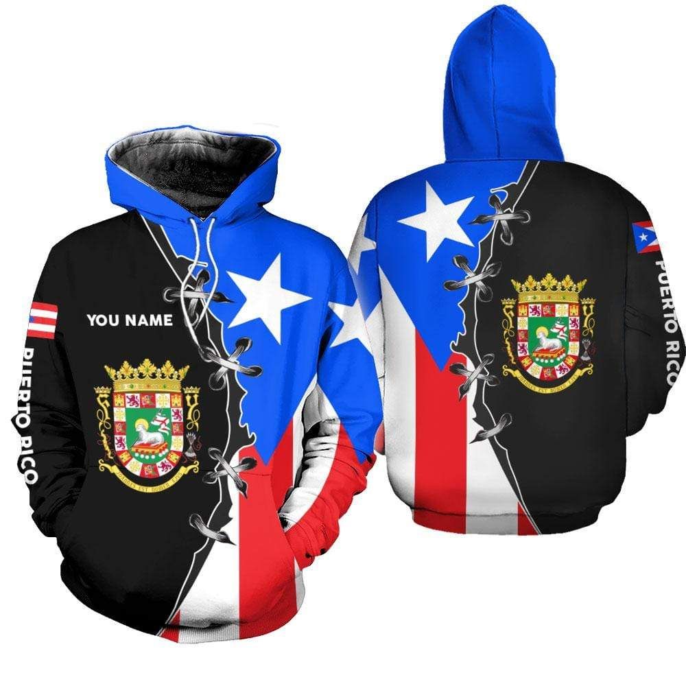 Personalized Puerto Rico Flag Custom Name Hoodie 3D All Over Print PAN