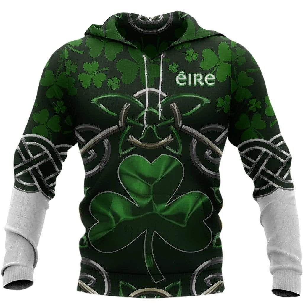 Irish Shamrock Saint Patrick Celtic Cross Hoodie 3D All Over Print