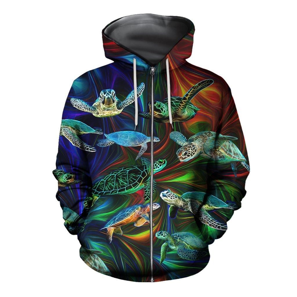 Colorful Turtle Lovers Hoodie 3D All Over Print
