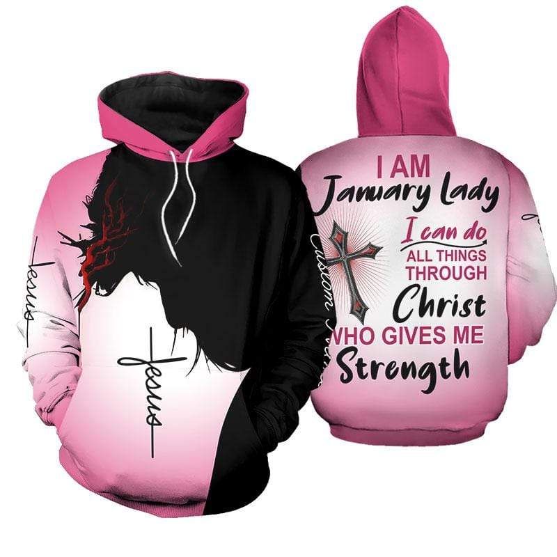 Personalized Jesus I Can Do All Things Custom Name And Month Hoodie 3D All Over Print