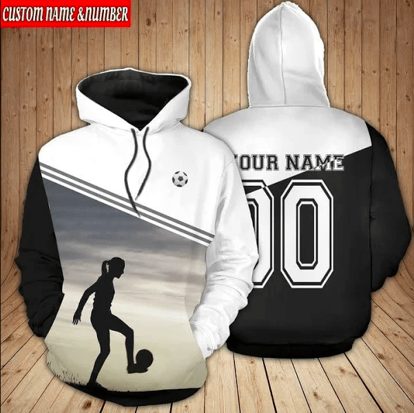 Personalized Custom Name Soccer Girl Player Hoodie 3D All Over Print PAN3HD0255
