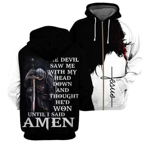 Knight Templar Black And White Hoodie 3D All Over Print