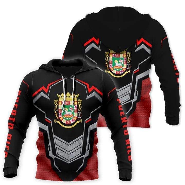 Amazing Puerto Rico Black Red Hoodie 3D All Over Print
