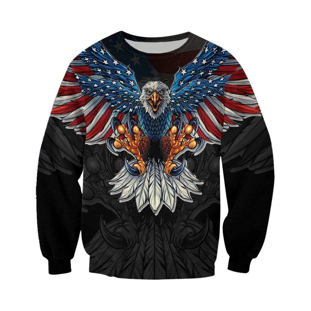 Cool Eagle American Flag Veteran Sweatshirt 3D All Over Print