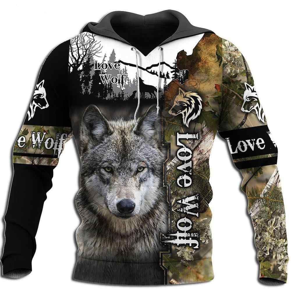 Wolf Hunter Tattoo Hoodie 3D All Over Print