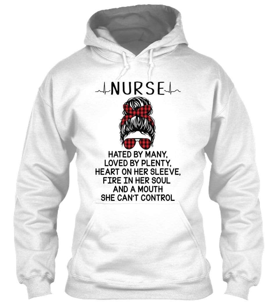 Sarcastic Nurse T-Shirt Hoodie Heart On Her Sleeve Fire In Her Soul