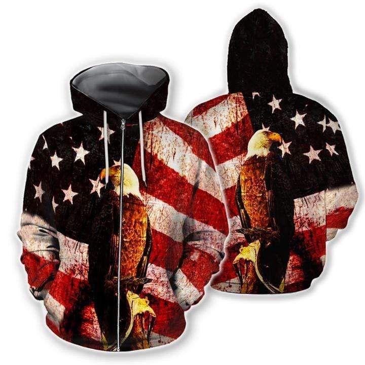 American Flag Eagle Hoodie 3D All Over Print