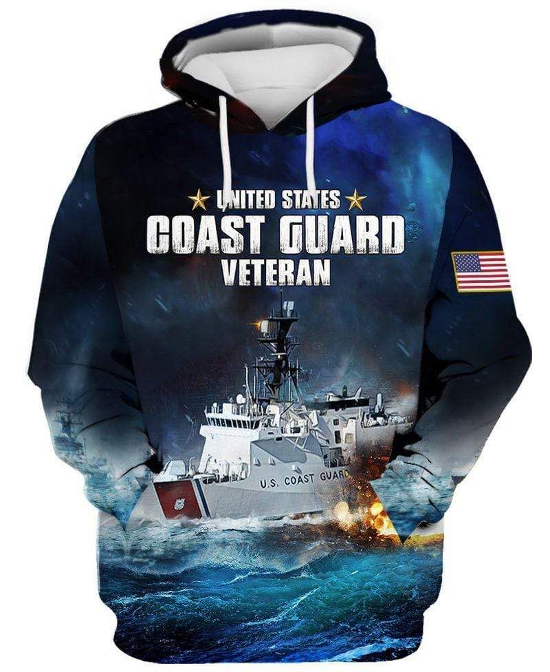 Us Navy Goast Guard Veteran Custom Name Hoodie 3D All Over Print