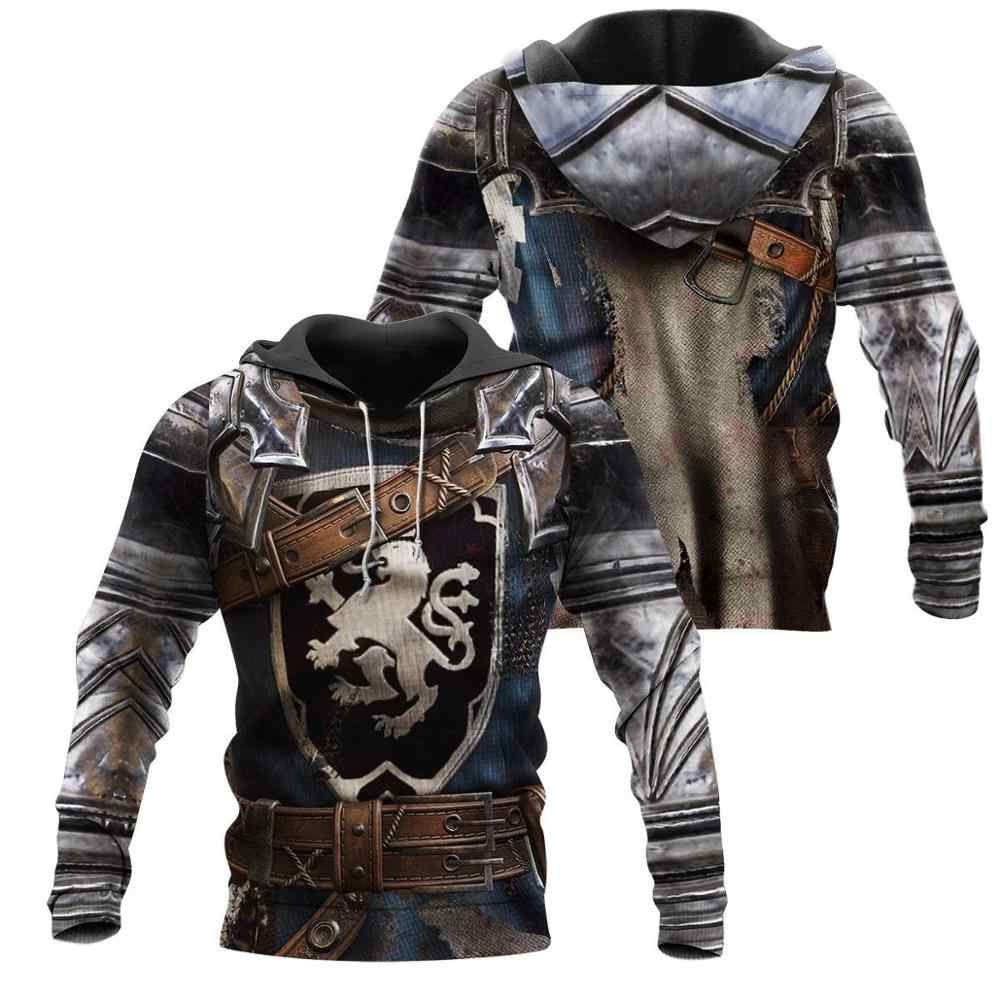 Chainmail Knight Armor Logo Hoodie 3D All Over Print
