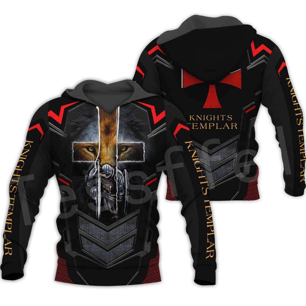 Knights Templar Armor Lion Warrior Hoodie 3D All Over Print