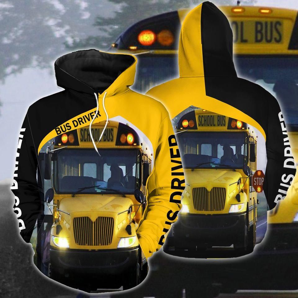 Bus Driver Yellow And Black Hoodie 3D All Over Print