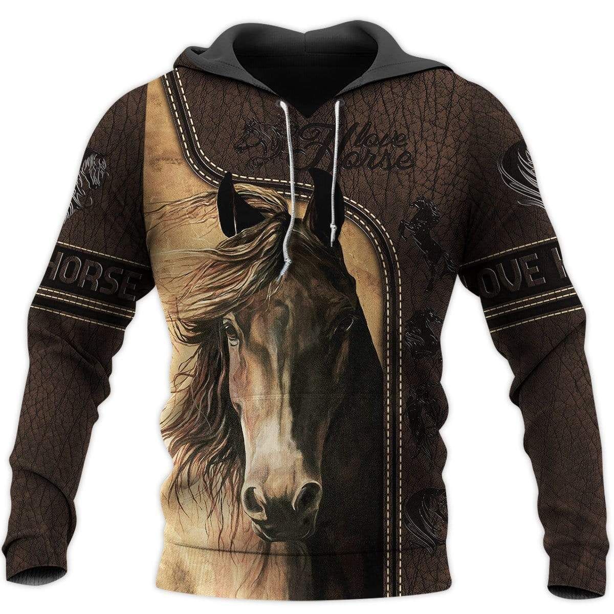 Amazing Strong Brown Horse Hoodie 3D All Over Print