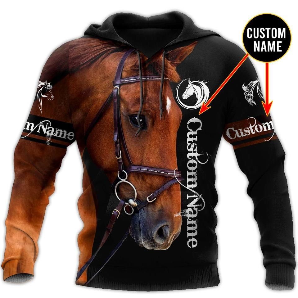 Personlized Beautiful Horse Hoodie 3D All Over Print Custom Name
