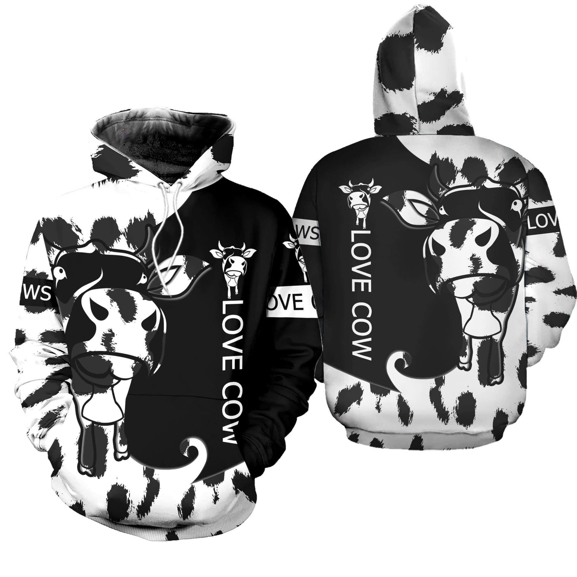 Love Cow Hoodie 3D All Over Print