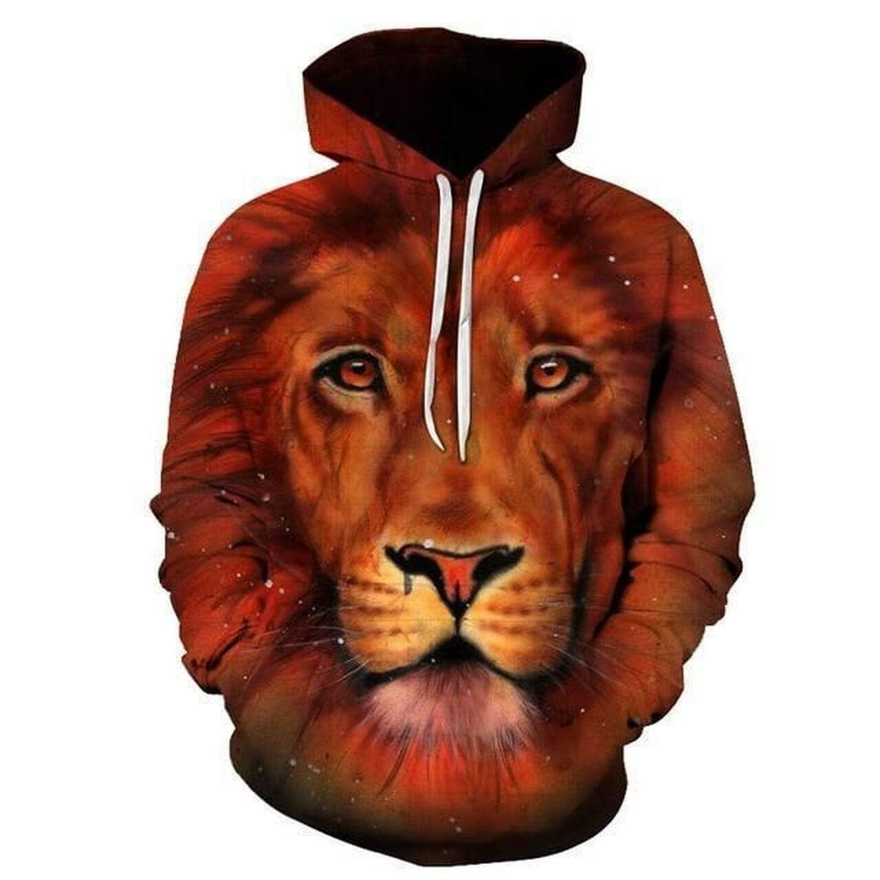 Brown Majestic Lion Jungle King Animal Hoodie 3D All Over Print