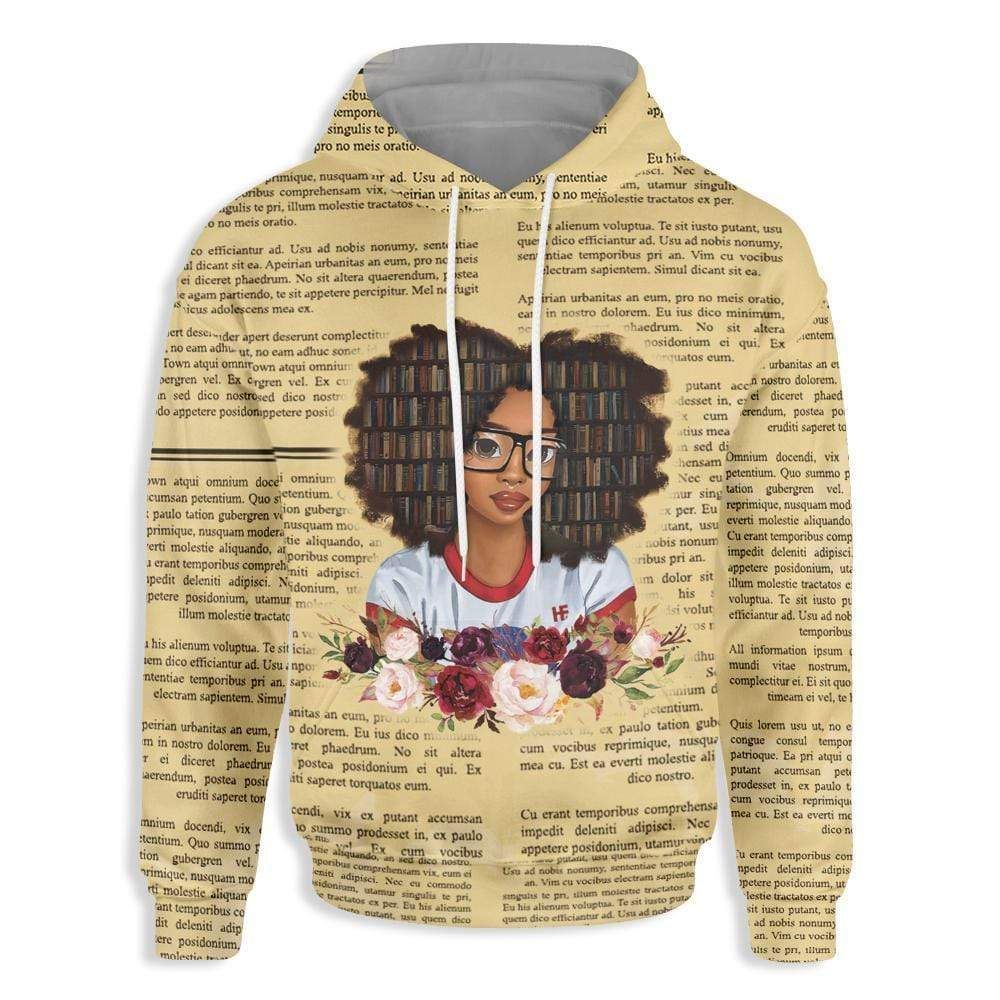 Power Of A Girl Who Love Reading Books Hoodie 3D All Over Print