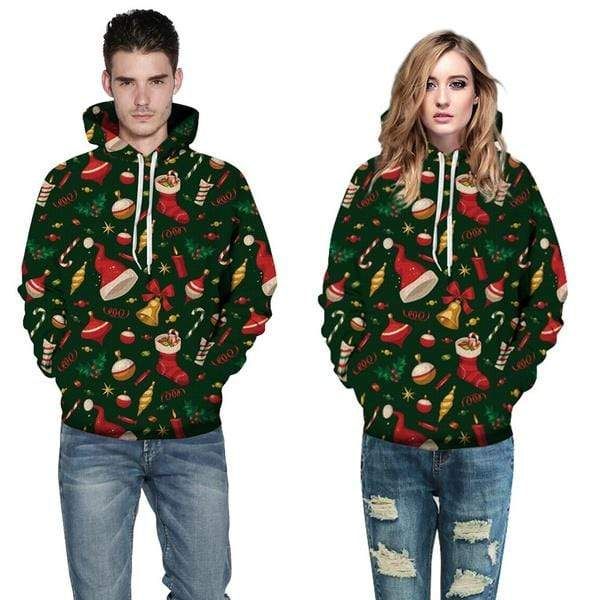 Christmas Matching Couple Hoodie 3D All Over Print Xmas Decoration