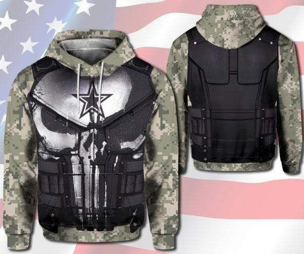 US Army Skull Military Hoodie 3D All Over Print