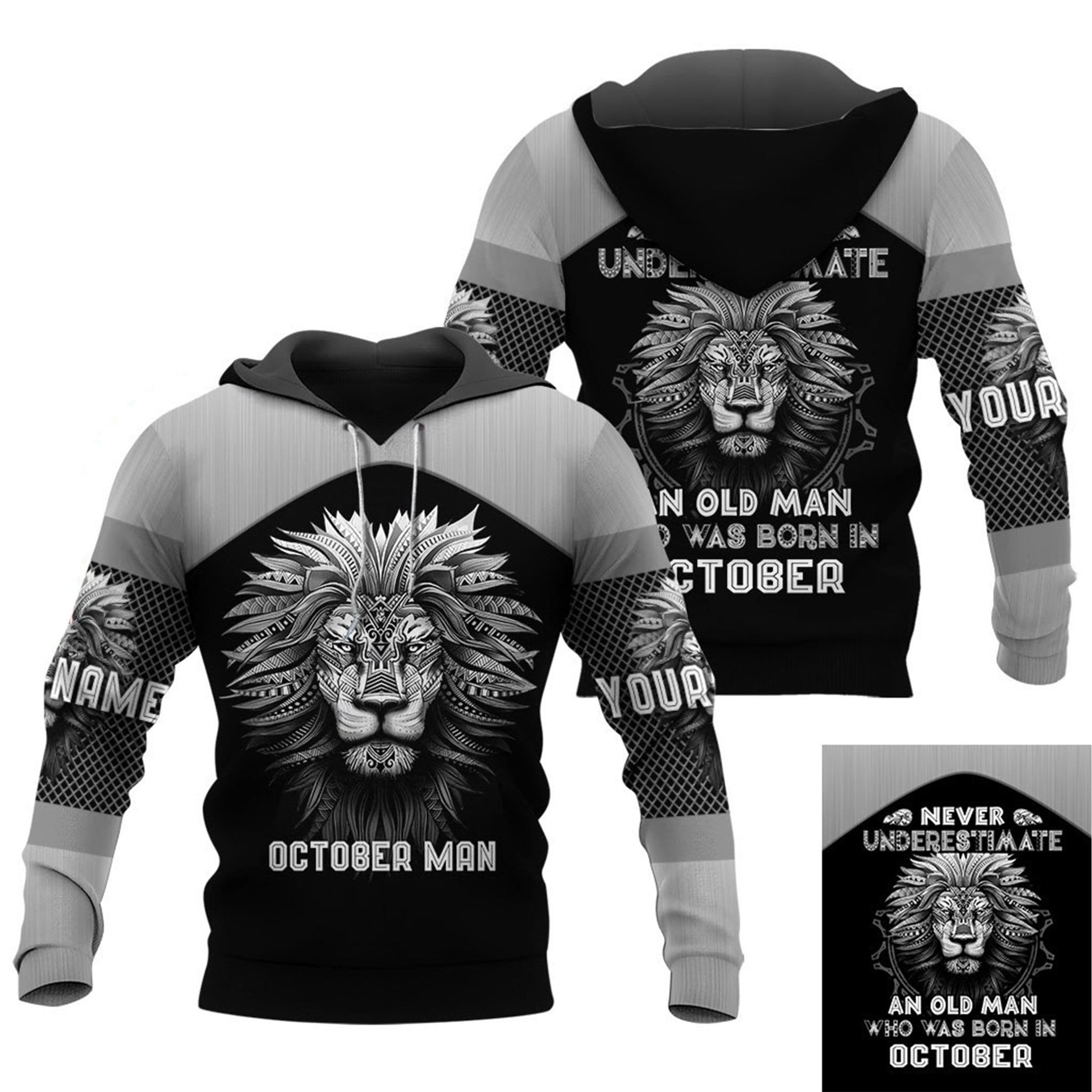Personalized Lion King Birthday Hoodie 3D Aop For Men Custom Name And Month