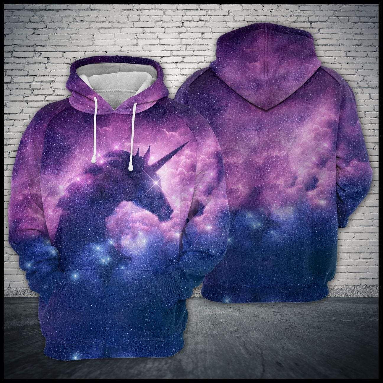 Unicorn Galaxy Purple Hoodie 3D All Over Print