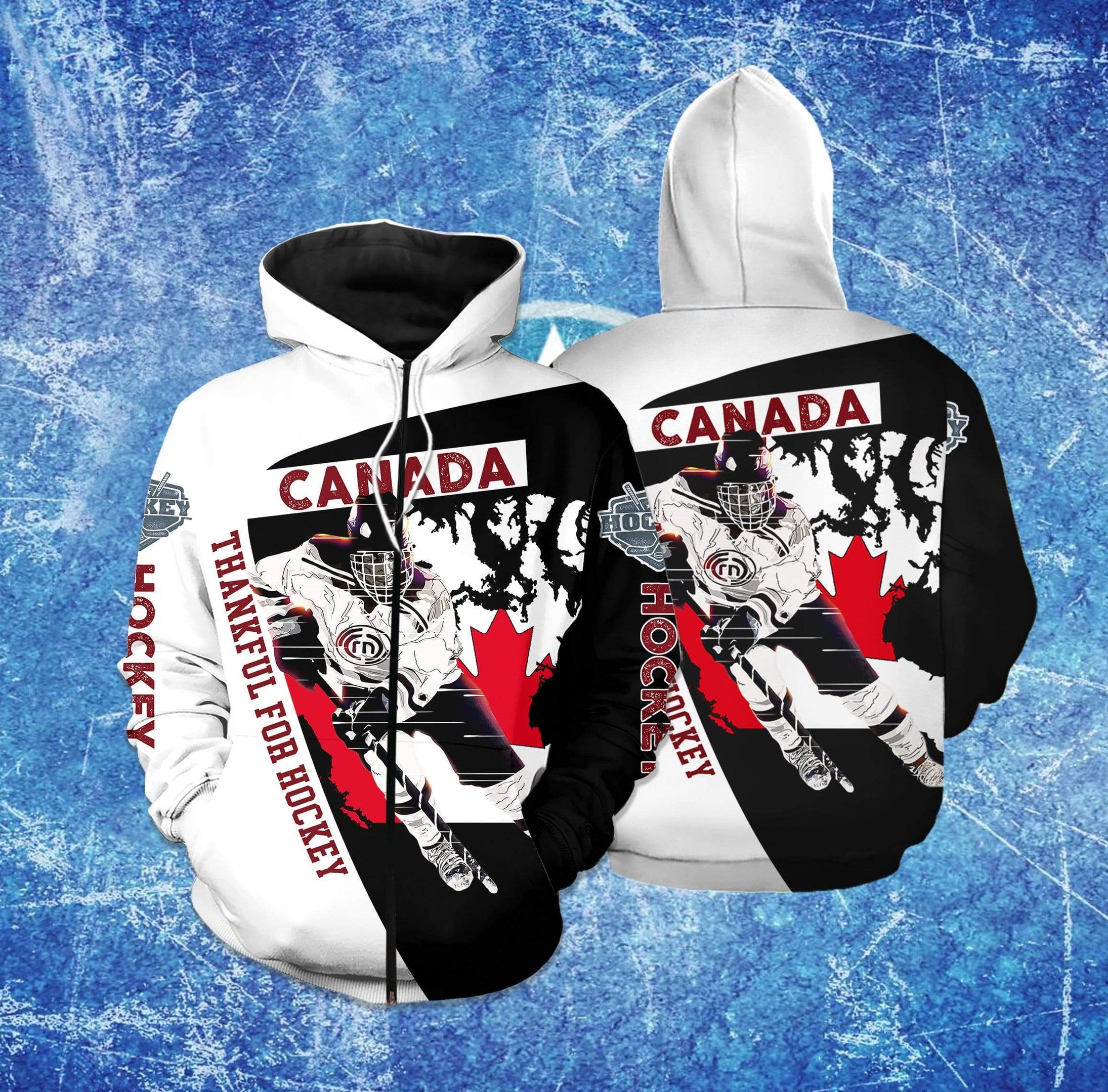Thankful For Hockey Canada Hoodie 3D All Over Print