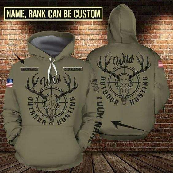 Personalized Wild Outdoor Hunting Custom Name Hoodie 3D All Over Print