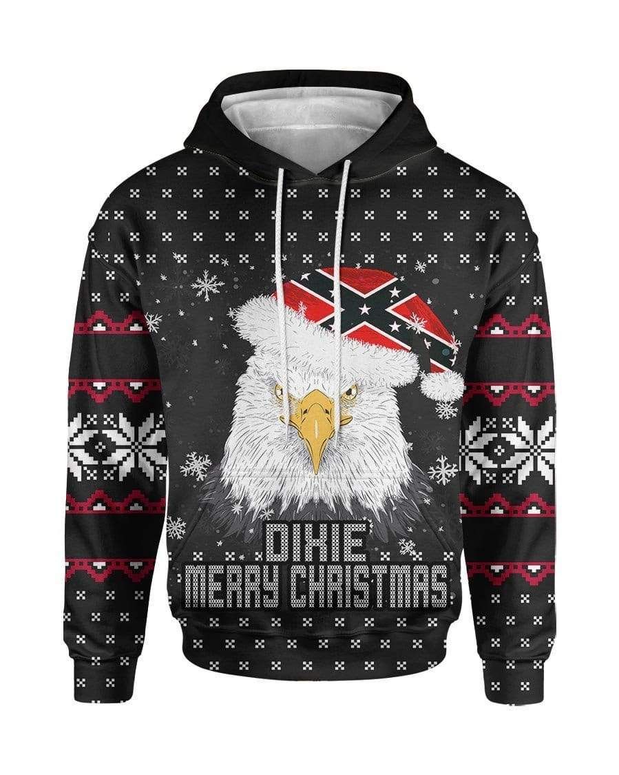 Dixie Merry Christmas Eagle Hoodie 3D All Over Print