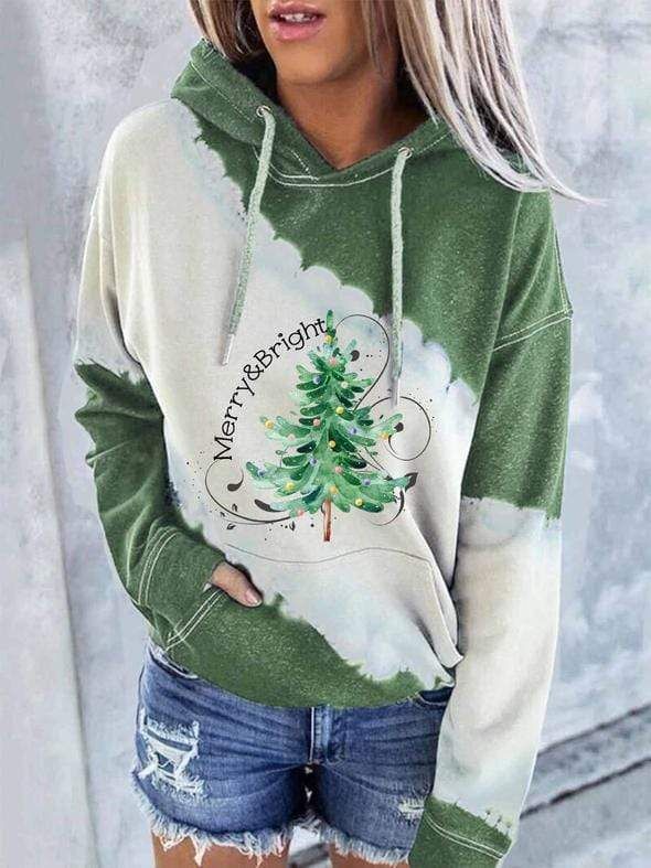 Merry & Bright Christmas Tree 3D All Over Printed Hoodie Sweater