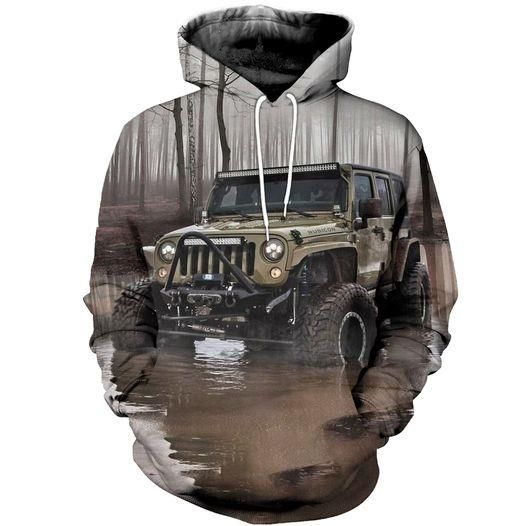 Amazing Jeep Through The Swamp Hoodie 3D All Over Print PAN