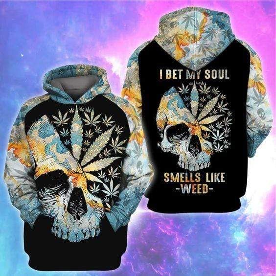My Soul Smell Like Weed Skull Hoodie 3D All Over Print