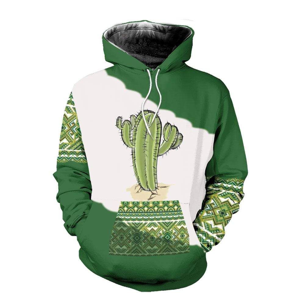 Green Cactus Not A Hugger Christmas Hoodie 3D All Over Print