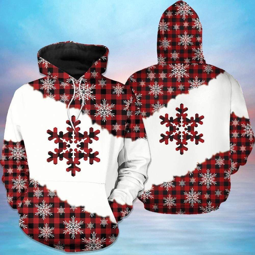 Snowflake Christmas Color 3D All Over Printed Hoodie Sweater