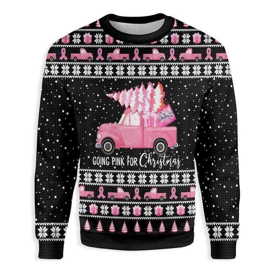 Going Pink For Christmas Breast Cancer Awareness Sweatshirt All Over Print