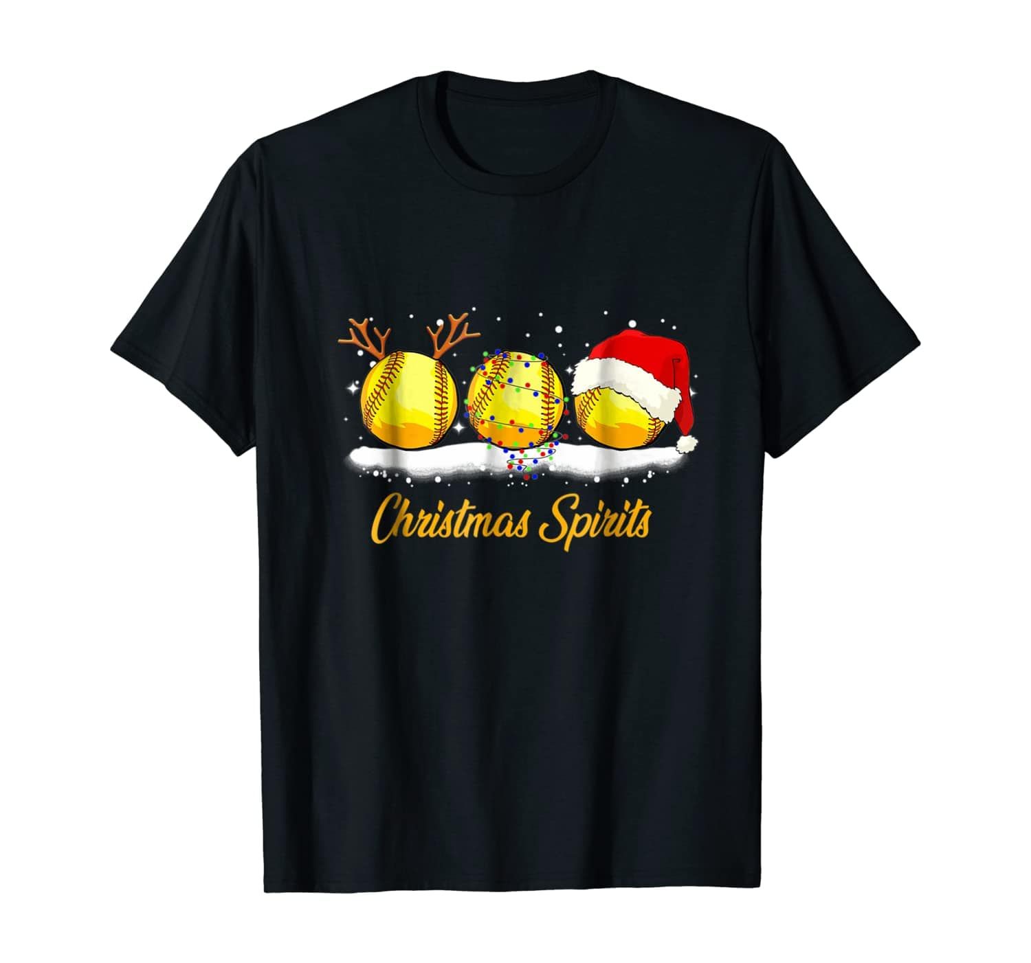Christmas Spirit Softball Baseball T-Shirt